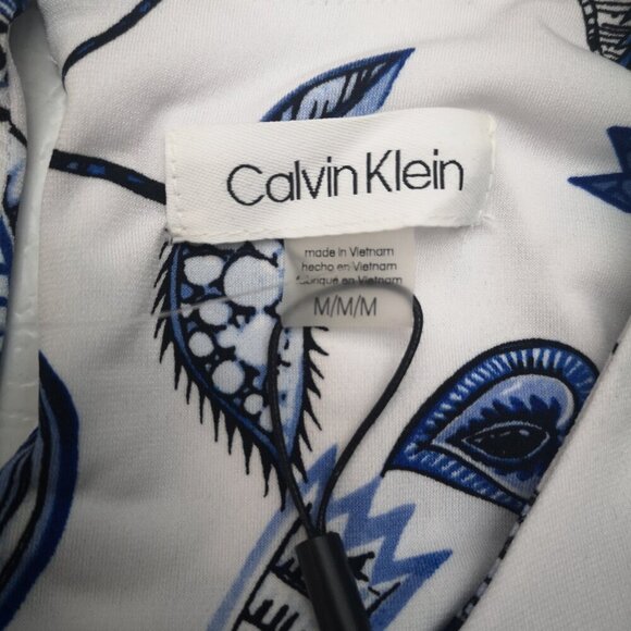 NWT Calvin Klein Ladies Size Medium Blue White & Black Pattern Tank Top - Picture 3 of 11